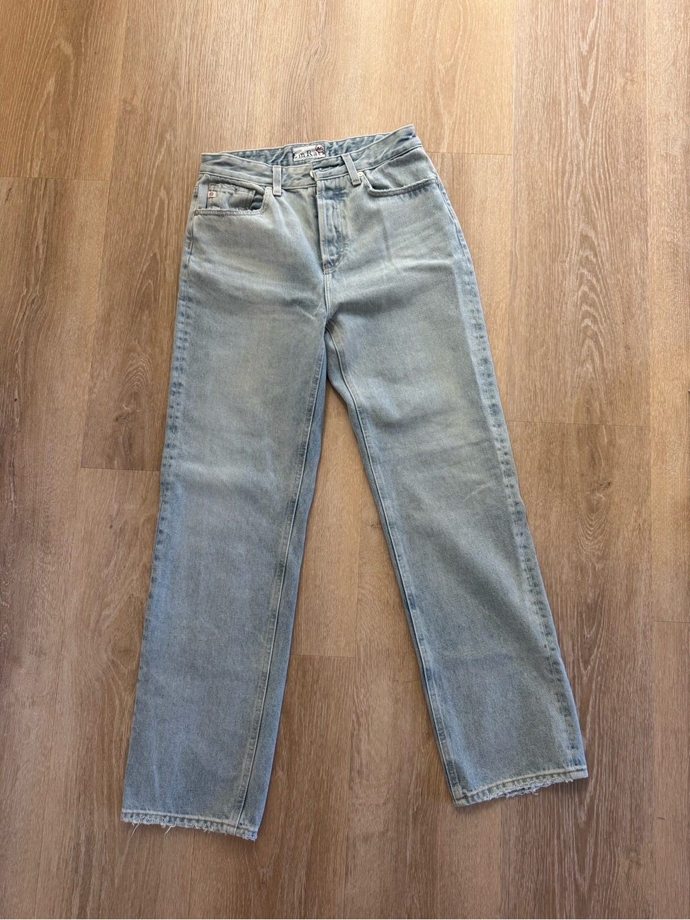 AG High-Rise Light Blue Straight Jeans